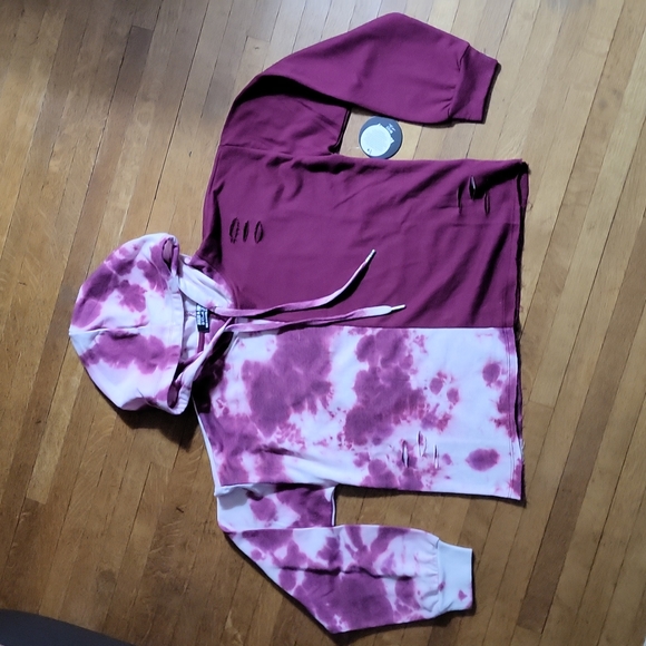 NWT Jolie & Joy 1/2 Tie Dye Hoodie - Picture 1 of 5